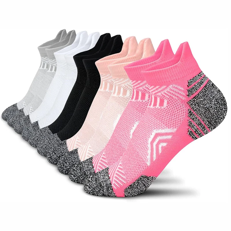 Ankle Brace Sock - ถุงเท้าข้อเท้ากีฬาประสิทธิภาพสูง 5 คู่สําหรับผู้ชายและผู้หญิงข้อเท้าสนับสนุน Low Cut Soft