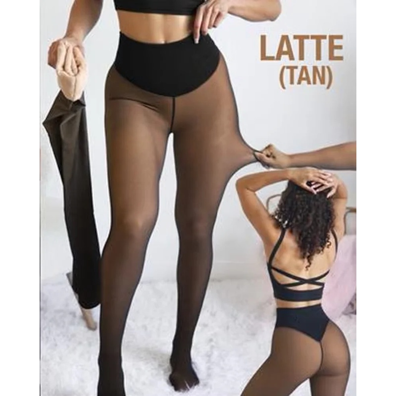 Tights Pantyhose Sheer - กางเกงเลกกิ้งบุขนแกะแบบไร้ตะเข็บ กระชับสัดส่วน กันหนาว พร้อมแถบกระชับรูปร่าง ถุงน่องโปร่งแสง กางเกงเลกกิ้งบุขนแกะแบบบาง