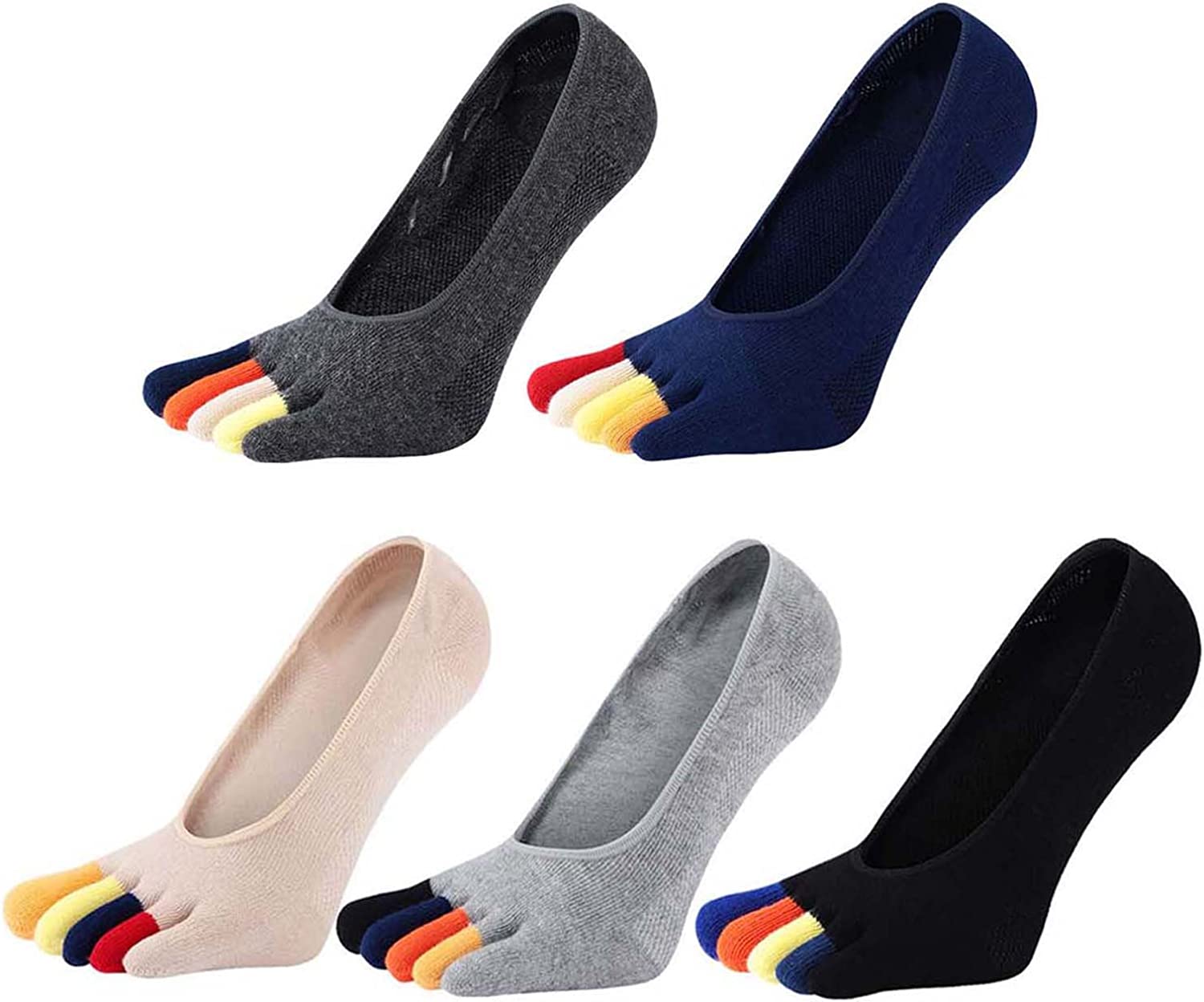 Invisibility Sock Loafer - ถุงเท้าผู้ชายแบบโลว์คัท 5 คู่ ลายทาง ระบายอากาศ ดูดซับเหงื่อ