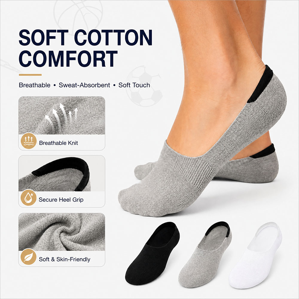 ถุงเท้าข้อสั้นแบบไม่เห็นขอบ 6  - Invisibility Sock Loafer บทวิจารณ์และราคา