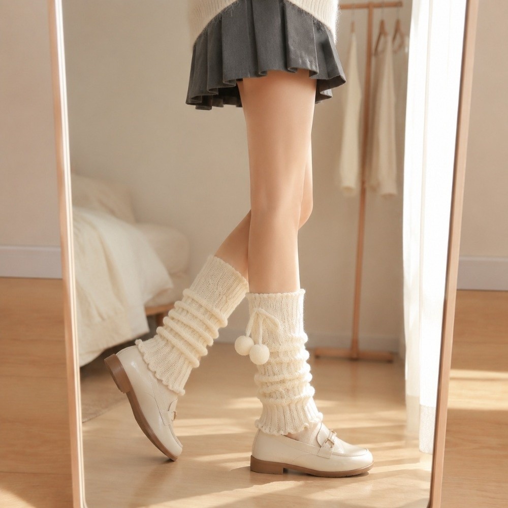ปลอกขาไหมพรมถักลายเคเบิล พร้อม - Boot Sock Slouchy บทวิจารณ์และราคา