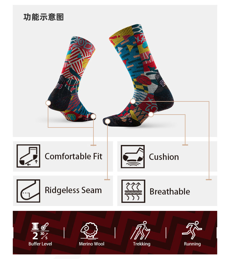 ZEALWOOD Merino Wool วิ่งถุงเท - Wool Hiking Sock บทวิจารณ์และราคา