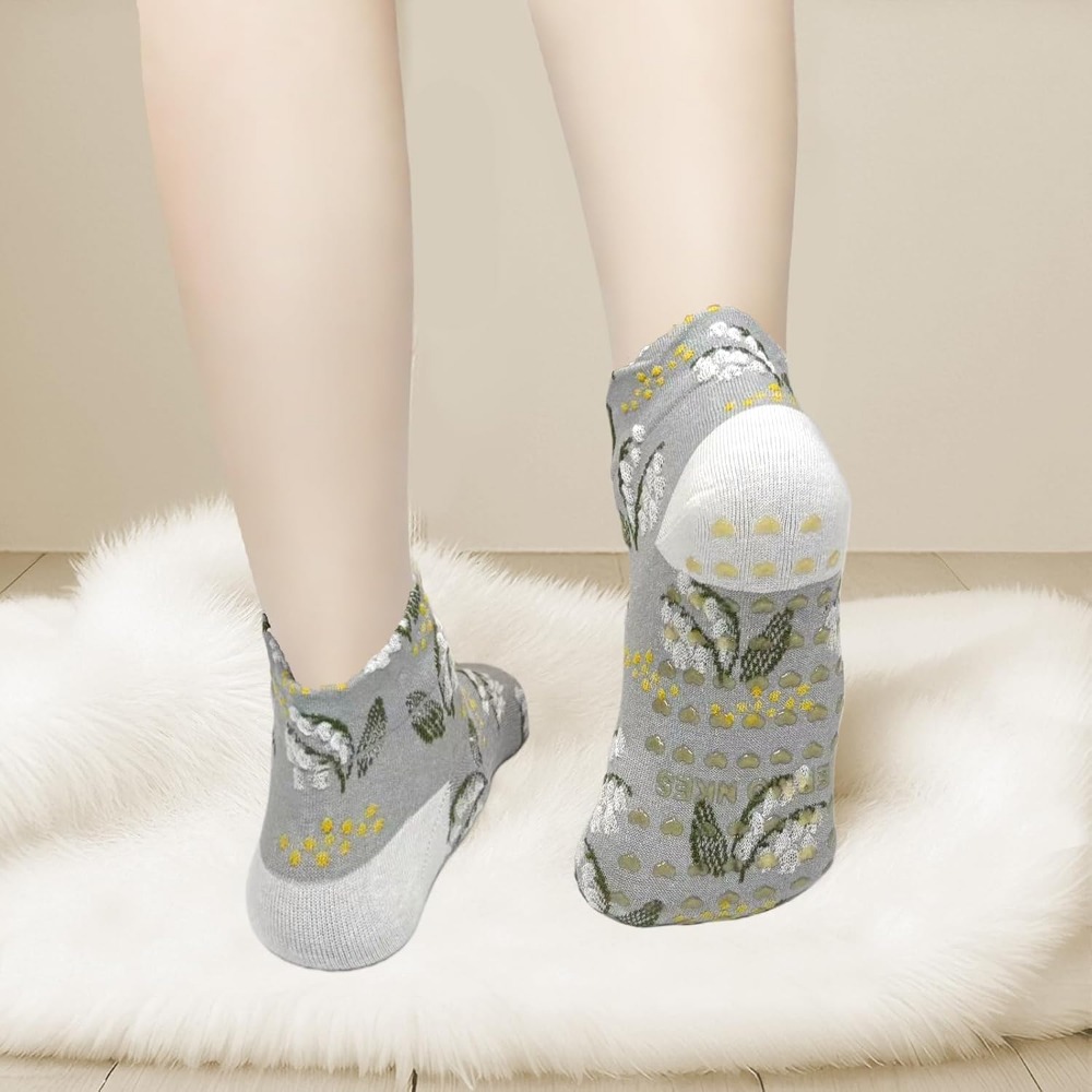 ถุงเท้าโยคะลายดอกไม้สำหรับผู้ห - Grip Sock Yoga บทวิจารณ์และราคา