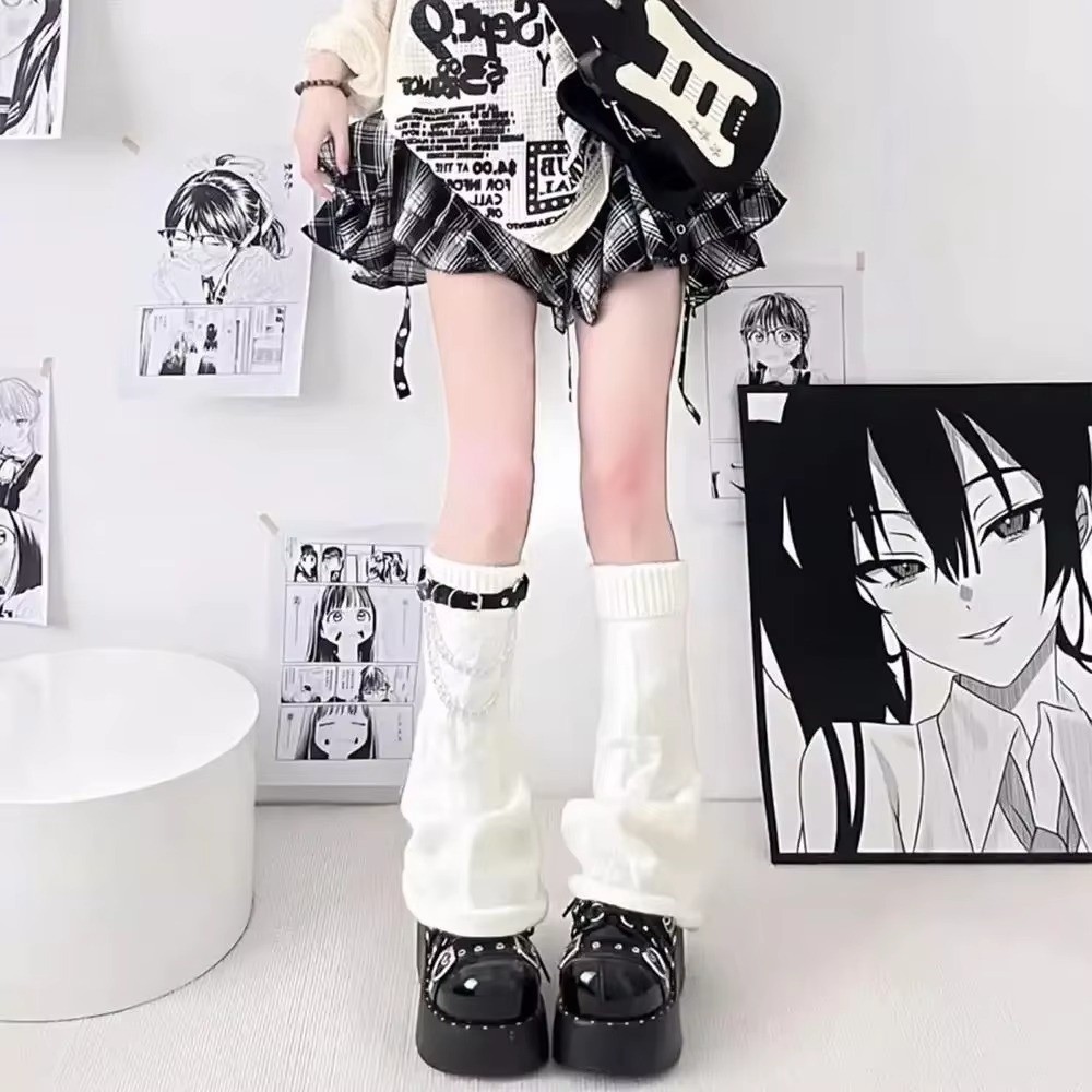 ถุงเท้าบูทถักลายทางสไตล์กอธิคฮ - Boot Sock Slouchy บทวิจารณ์และราคา