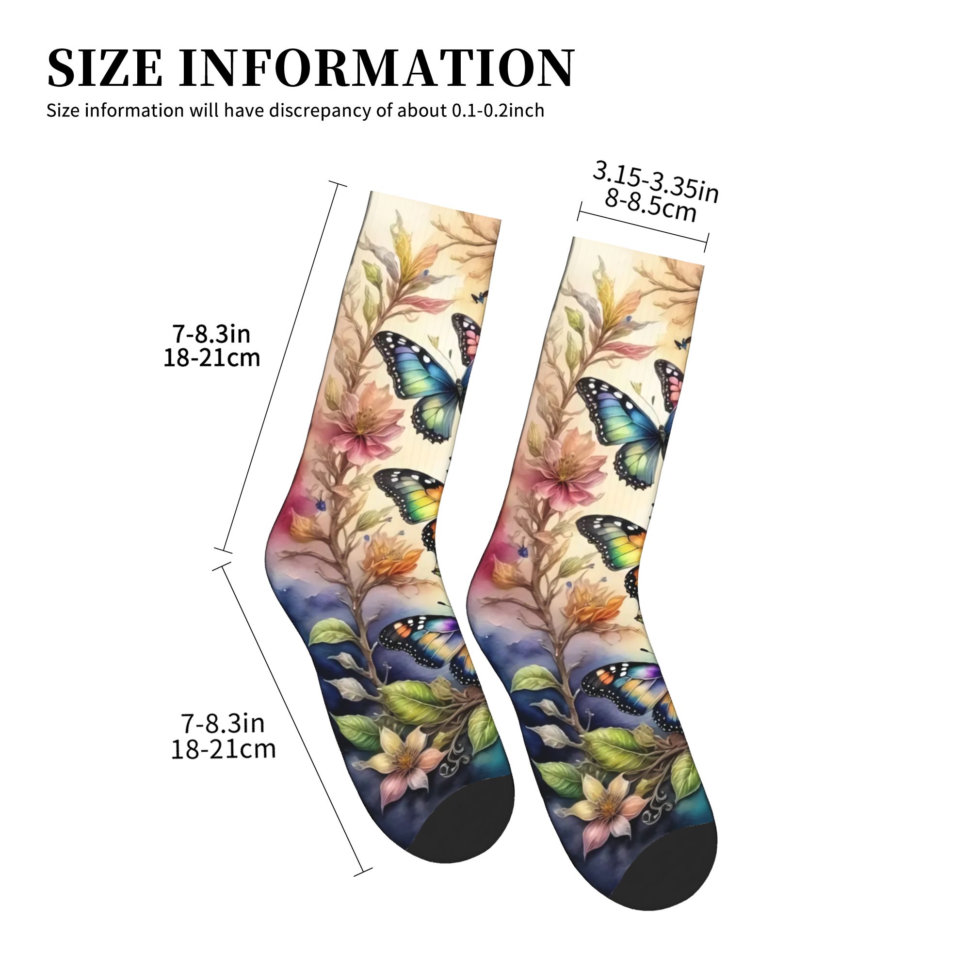 ผีเสื้อและดอกไม้หลากสี ถุงเท้า - Dress Sock Men บทวิจารณ์และราคา