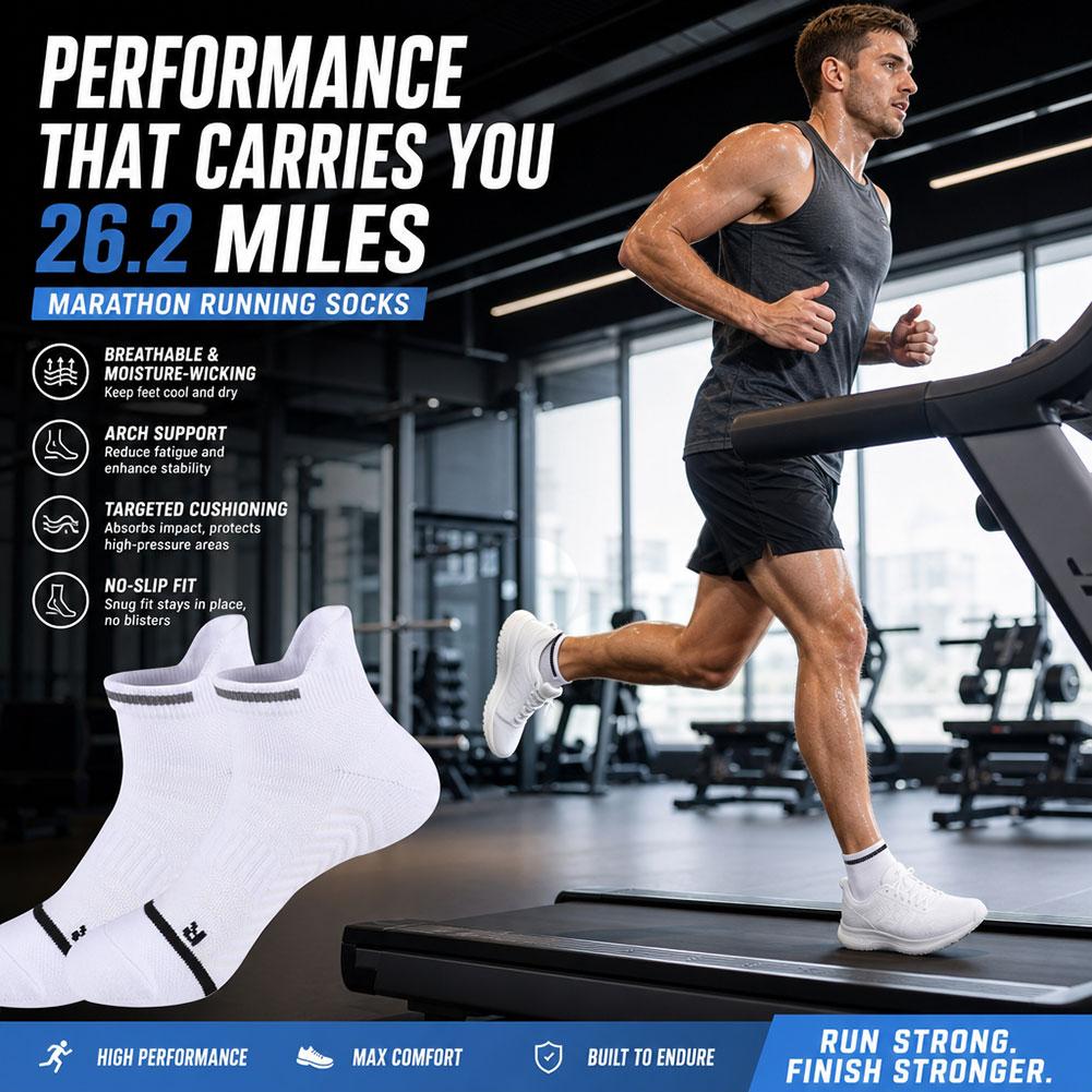 ถุงเท้าวิ่งมาราธอนแบบมืออาชีพ  - Athletic Sock Cushion บทวิจารณ์และราคา